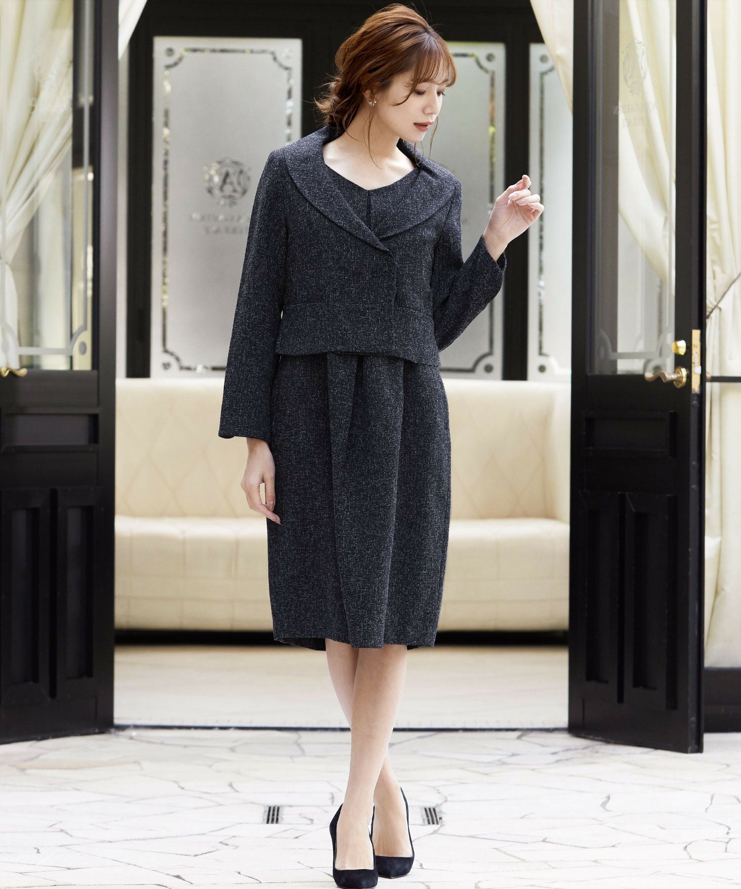 TED BAKER フォーマル スーツ ワンピース ジャケット セット 金ボタン フォーマルワンピース ジャケット セット[品番：DSSW0002267]｜DRESS+