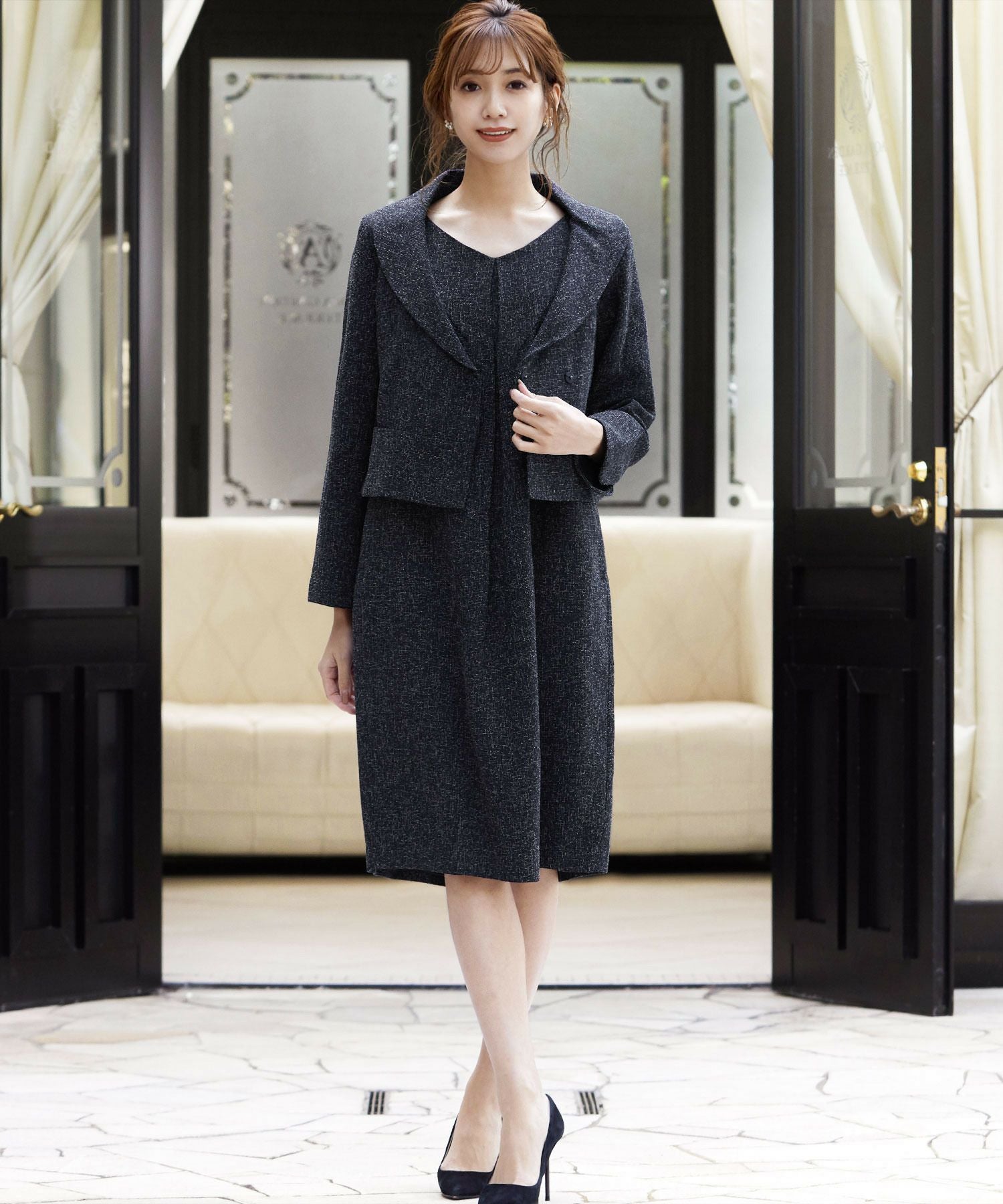 結婚式・お呼ばれ対応 | ノーカラージャケット&ワンピーススーツ