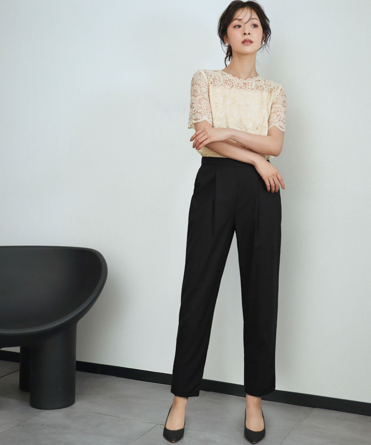 結婚式・お呼ばれ対応 | レース切替パンツドレス - パーティードレス
