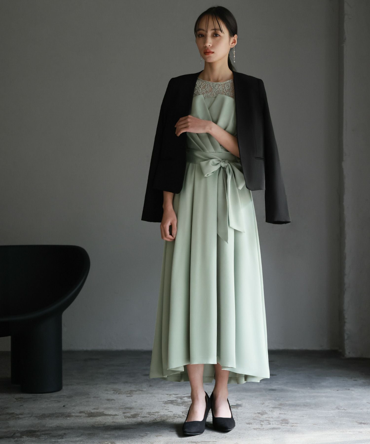 結婚式・お呼ばれ対応 | ビスチェ風ミモレ丈ワンピース - パーティー