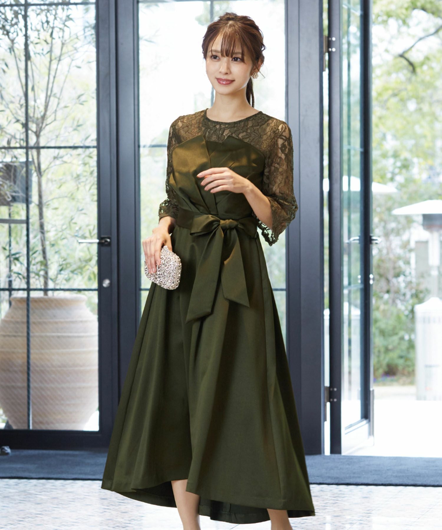 結婚式・お呼ばれ対応 | ビスチェ風ミモレ丈ワンピース - パーティー