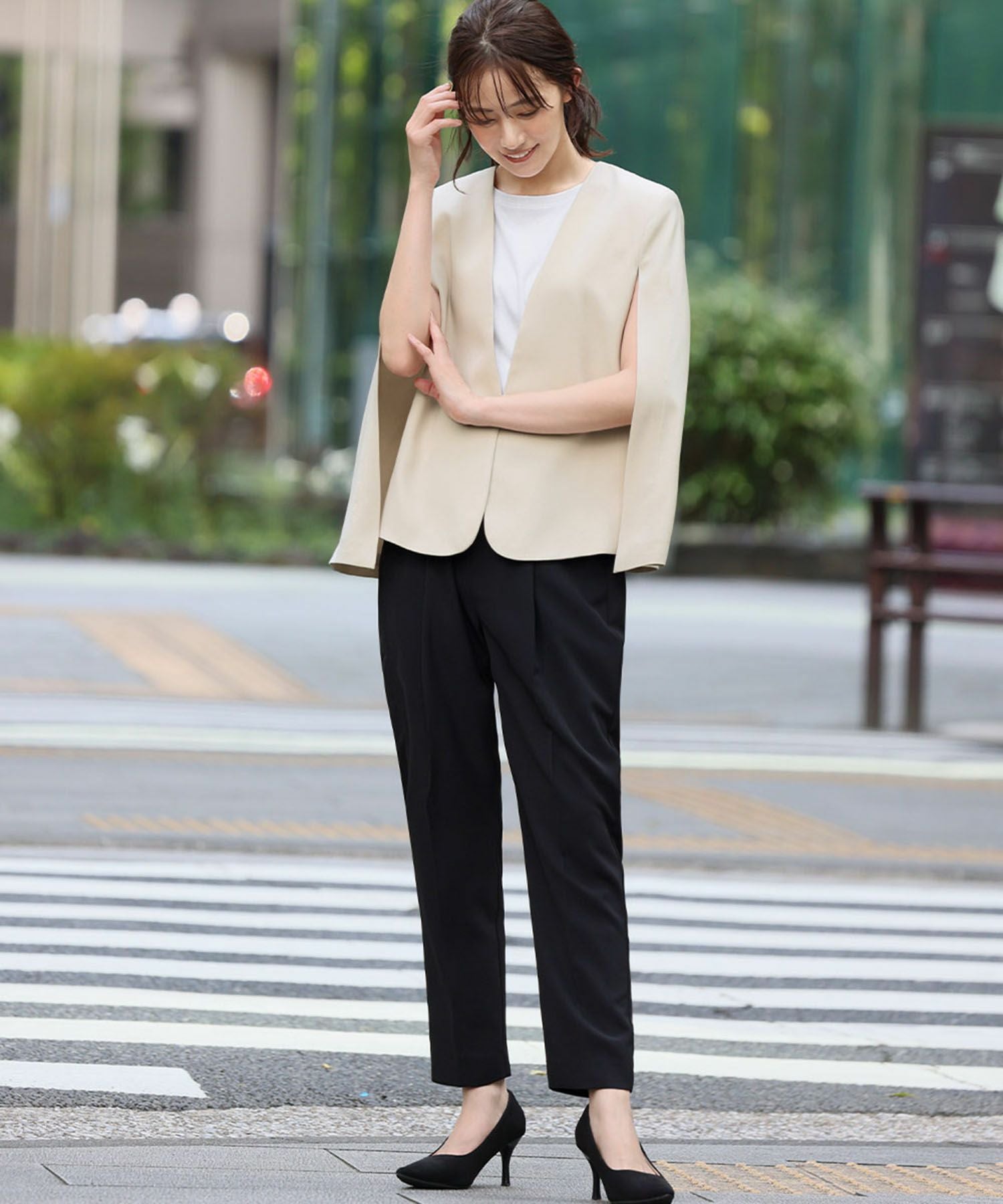 結婚式・お呼ばれ対応 | ケープ風マントスリーブジャケット