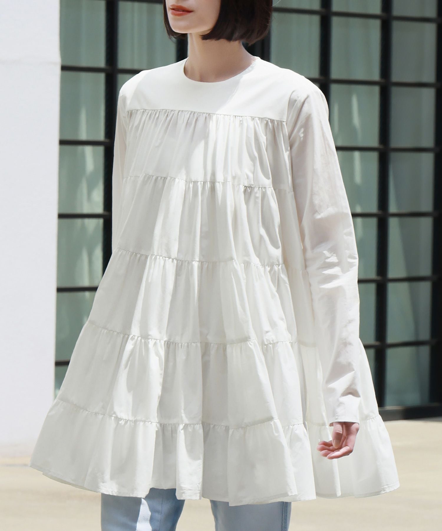 jill by jillstuart ティアードチュニックブラウス ジルバイジルスチュアート JILL by JILLSTUART カットワークティアード