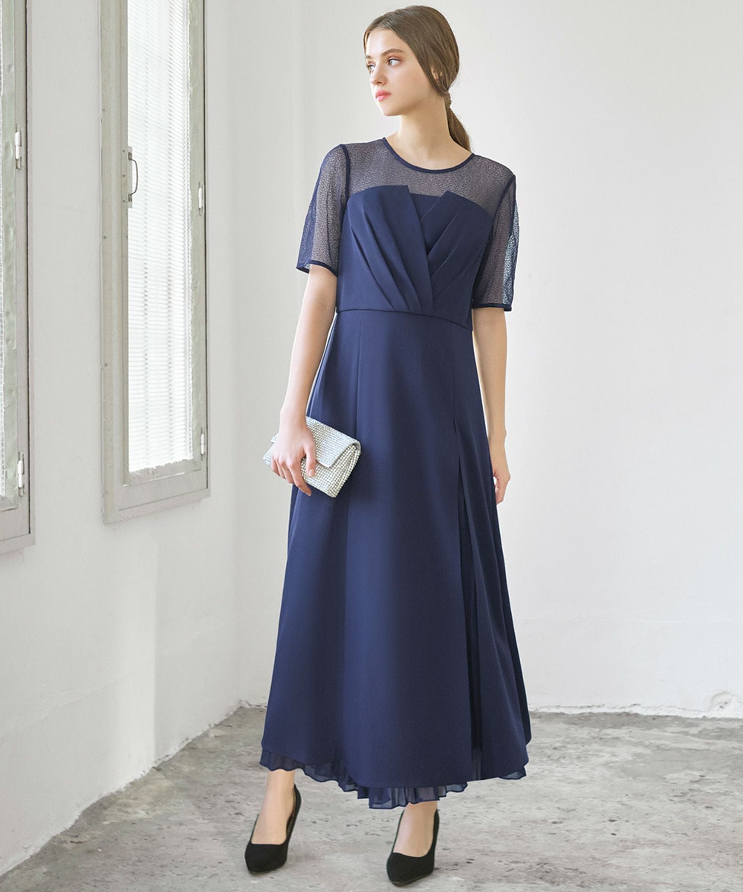 結婚式・お呼ばれ対応 | ビスチェ風アシンメトリーワンピース