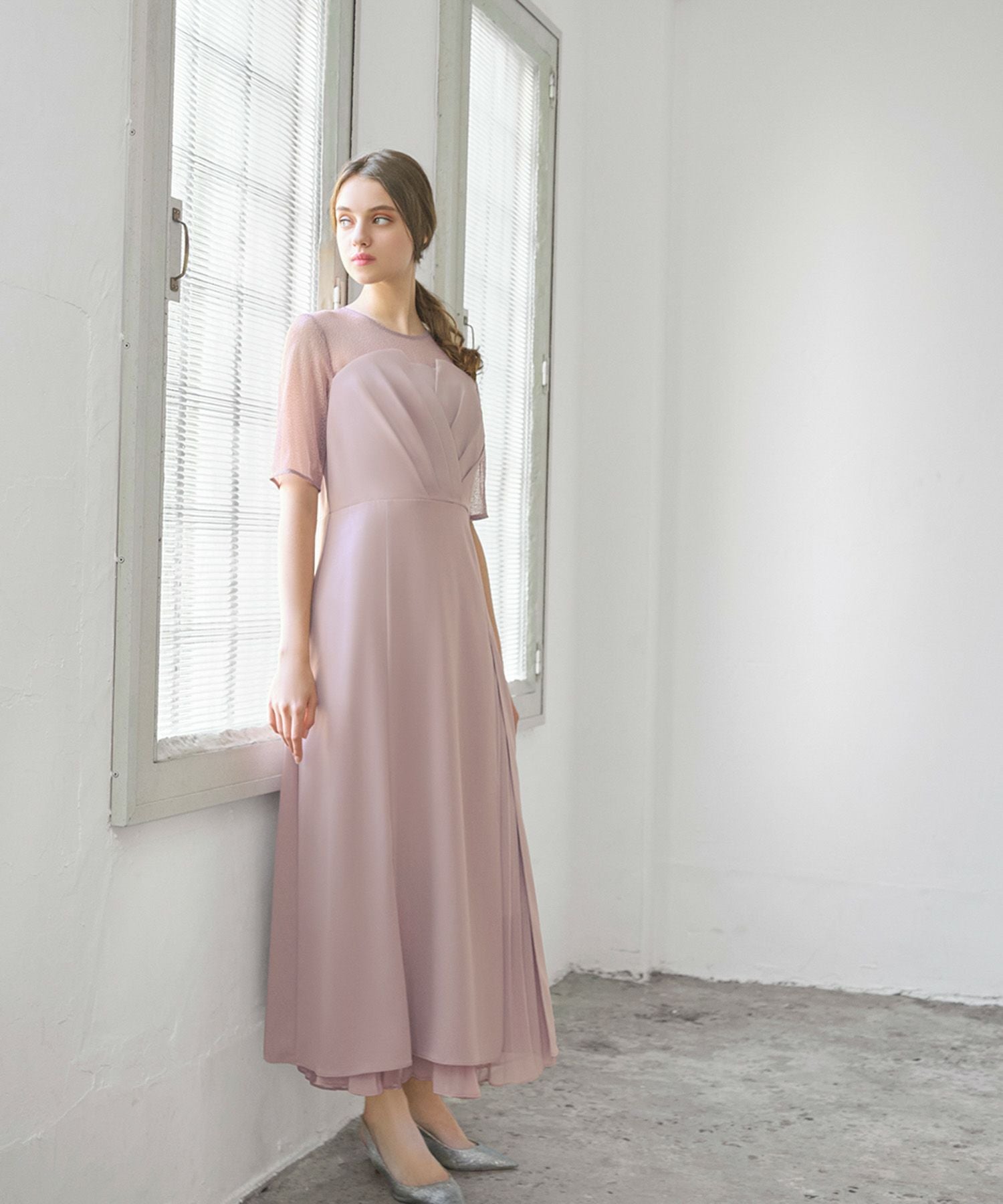 結婚式・お呼ばれ対応 | ビスチェ風アシンメトリーワンピース