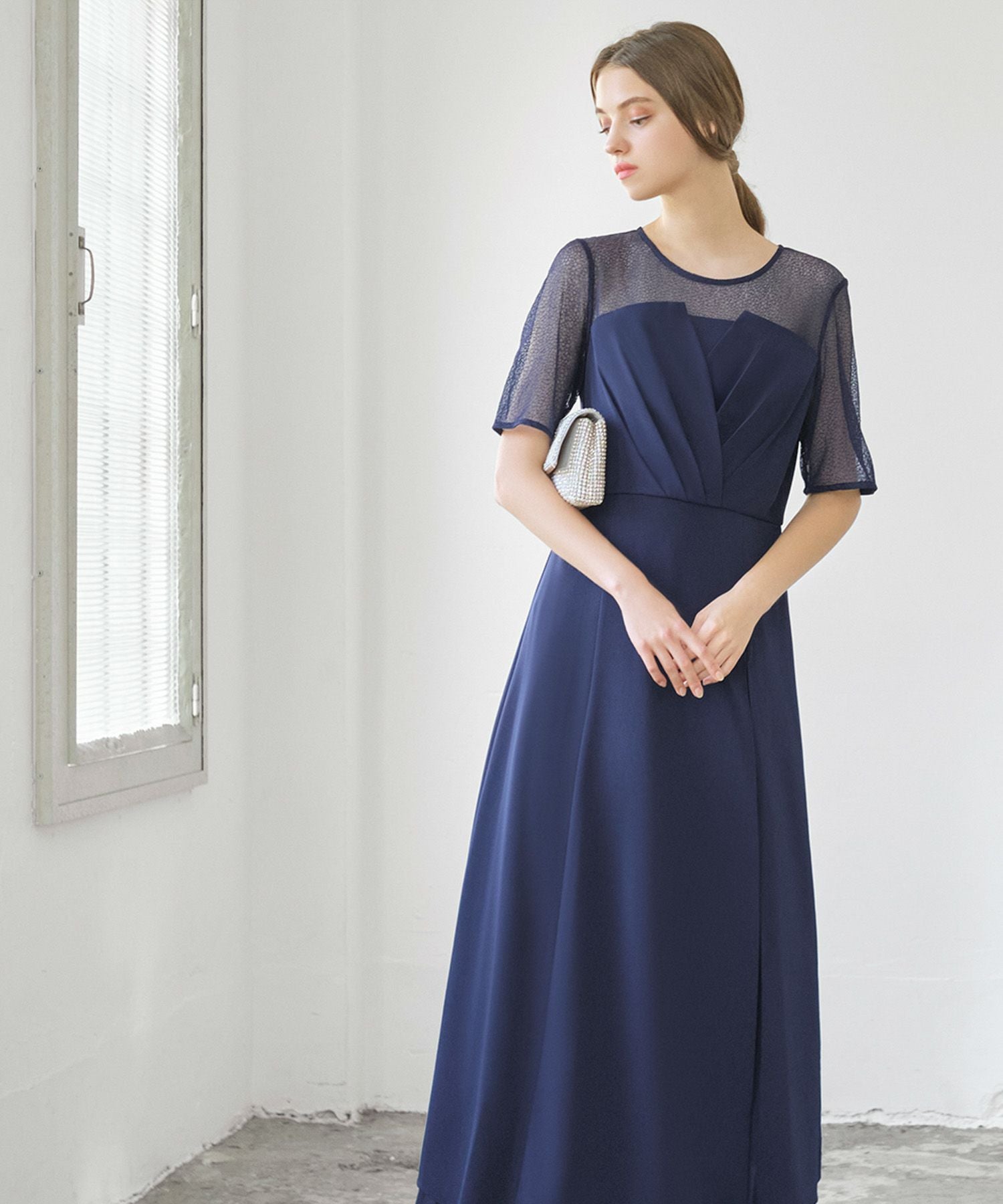 結婚式・お呼ばれ対応 | ビスチェ風アシンメトリーワンピース