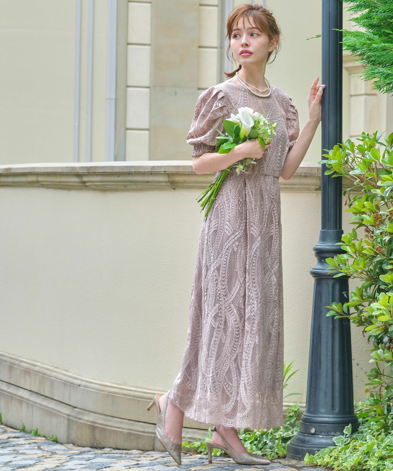 結婚式・お呼ばれ対応 | インナーワンピース付きワンピースドレス