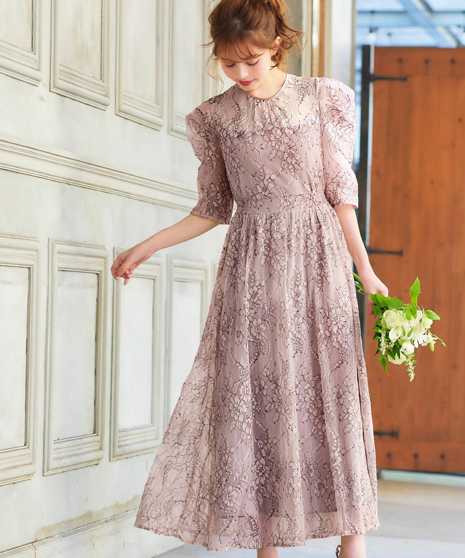 結婚式・お呼ばれ対応 | 総レースワンピースドレス - パーティードレス