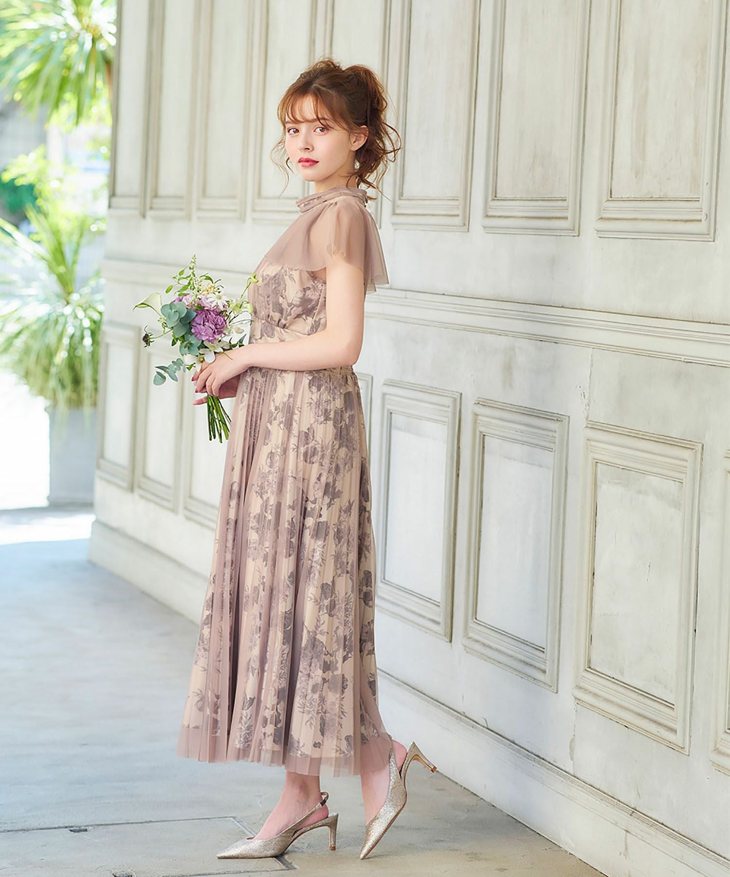 パーティードレス オケージョン ロング ワンピース 花柄 結婚式 お呼ばれ 3L 結婚式・お呼ばれ対応 | 花柄プリントロングワンピースドレス