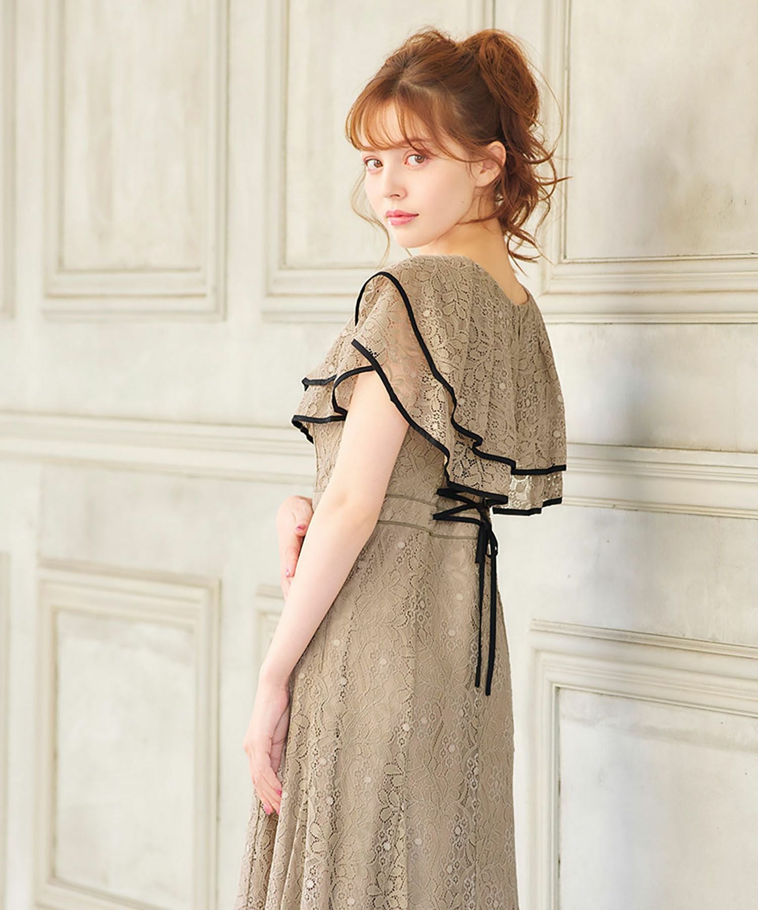 結婚式・お呼ばれ対応 | レースフリルワンピースドレス - パーティー