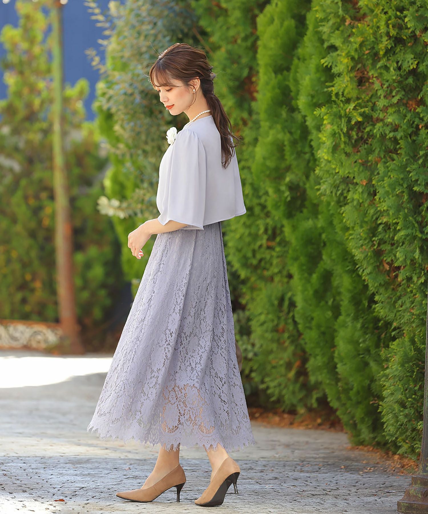 130cm♡入学式　シフォンワンピース＆ジャケットセット 2点セット】リボンボレロジャケット+シフォンプリーツ ワンピース