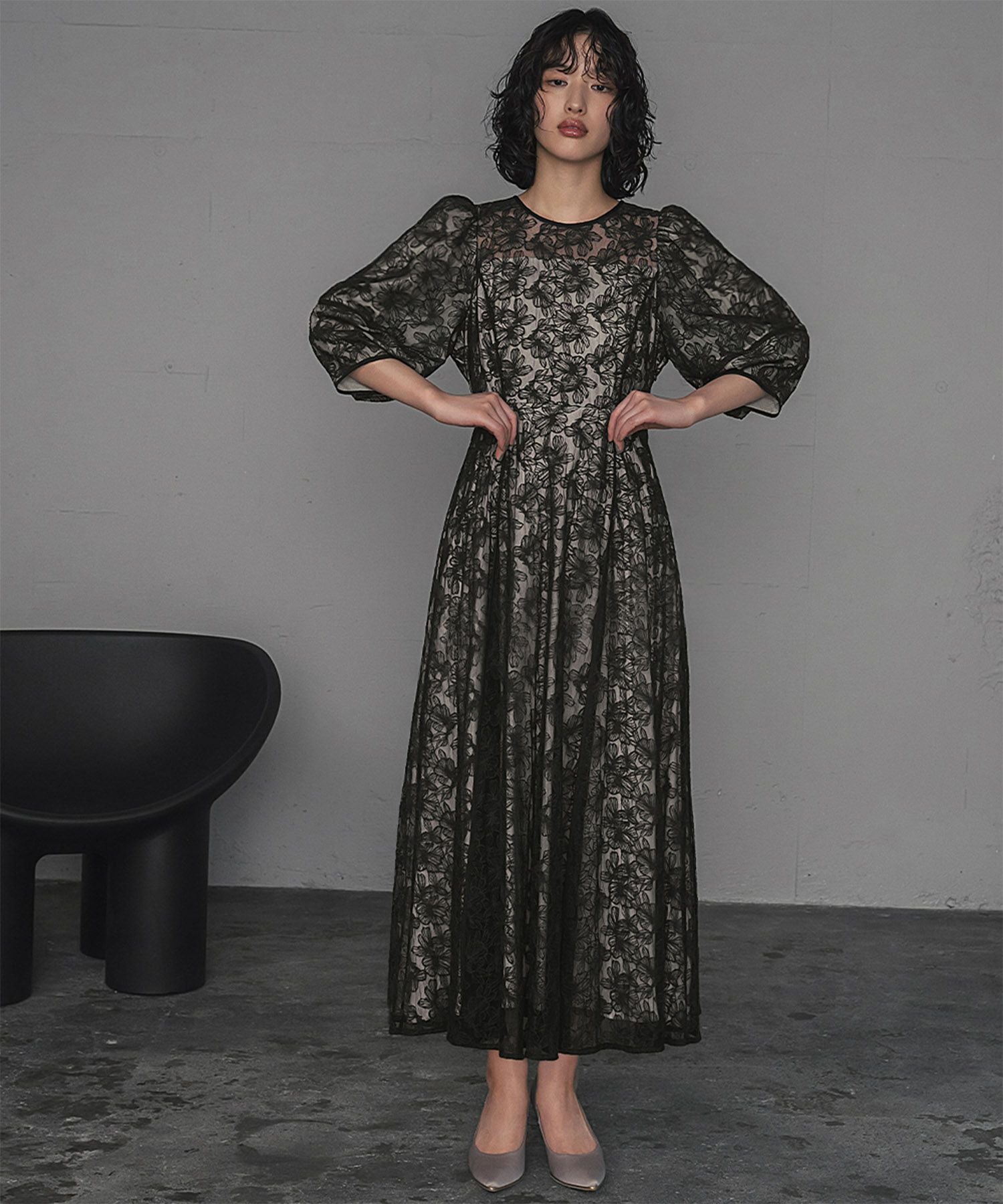 結婚式・お呼ばれ対応 | パフスリーブ結婚式ワンピースドレス