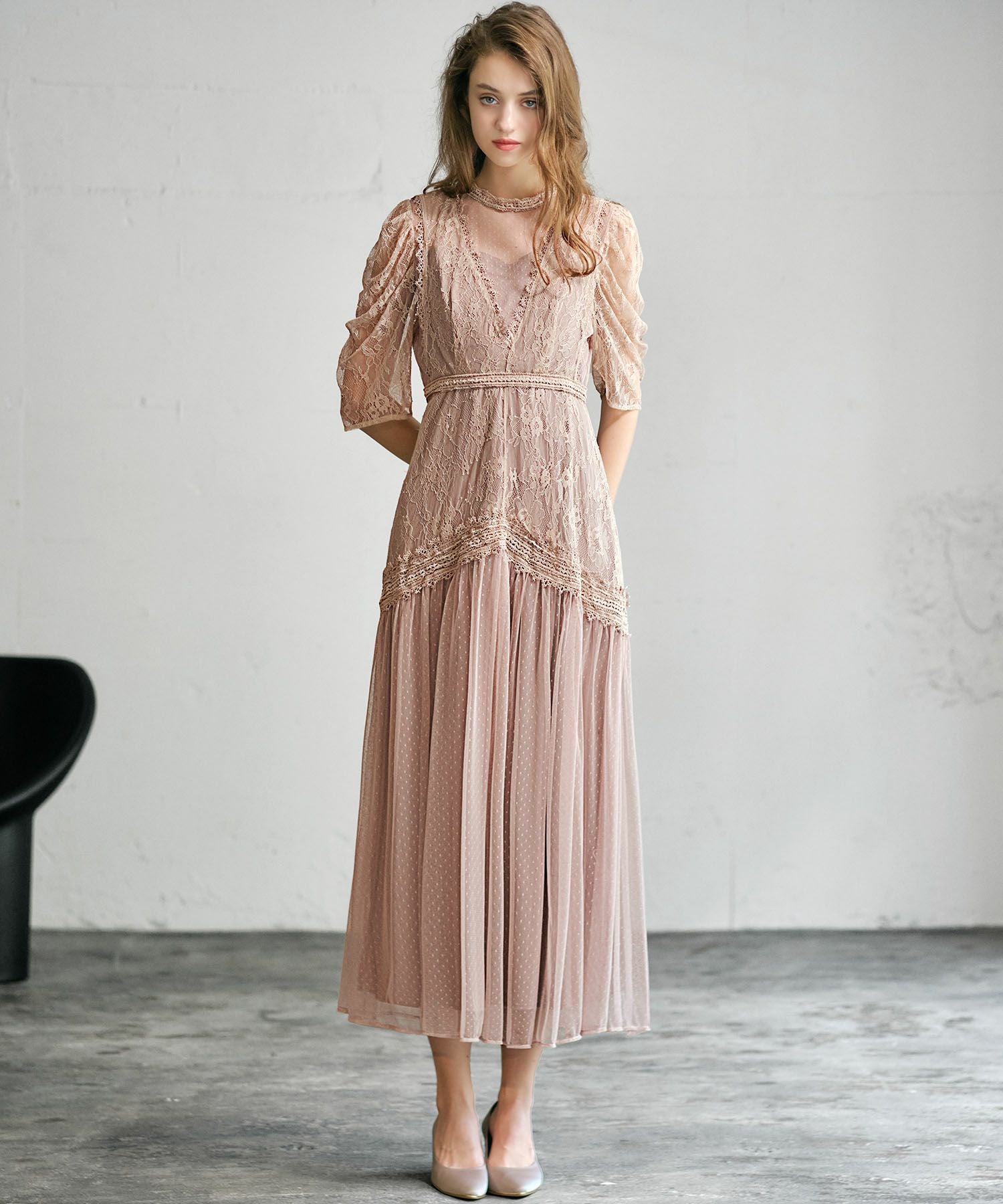 結婚式・お呼ばれ対応 | ティアード切替えワンピースドレス