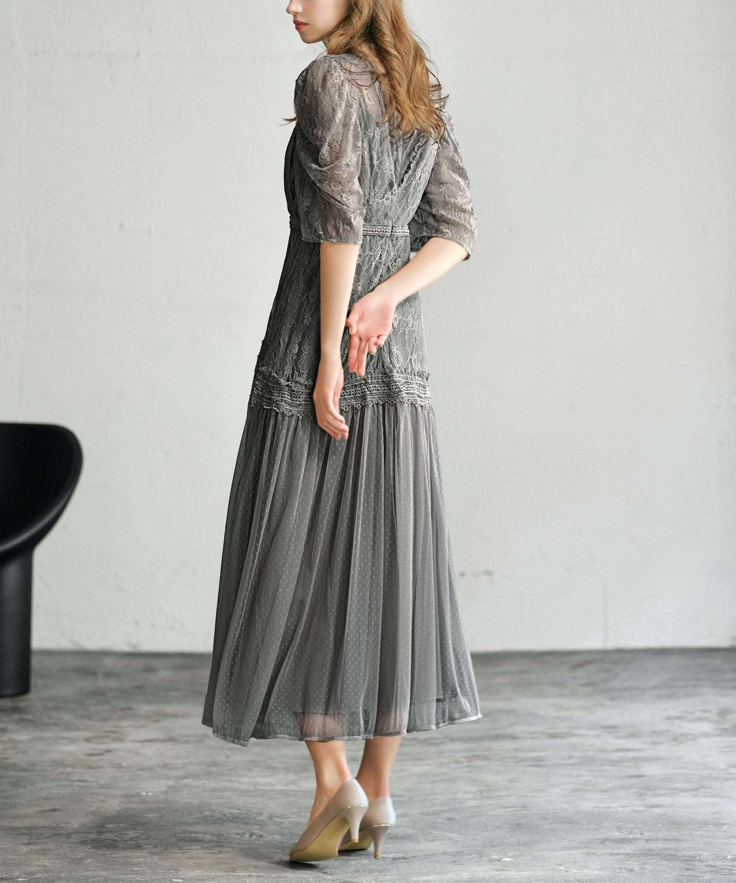 結婚式・お呼ばれ対応 | ティアード切替えワンピースドレス