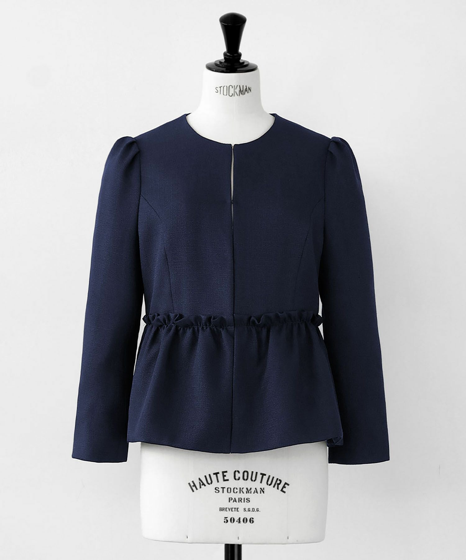 GIVENCHY Life ノーカラー 金ボタン スカートスーツ ネイビー 入学式・卒業式・七五三対応 | 2点セットセレモニースーツ