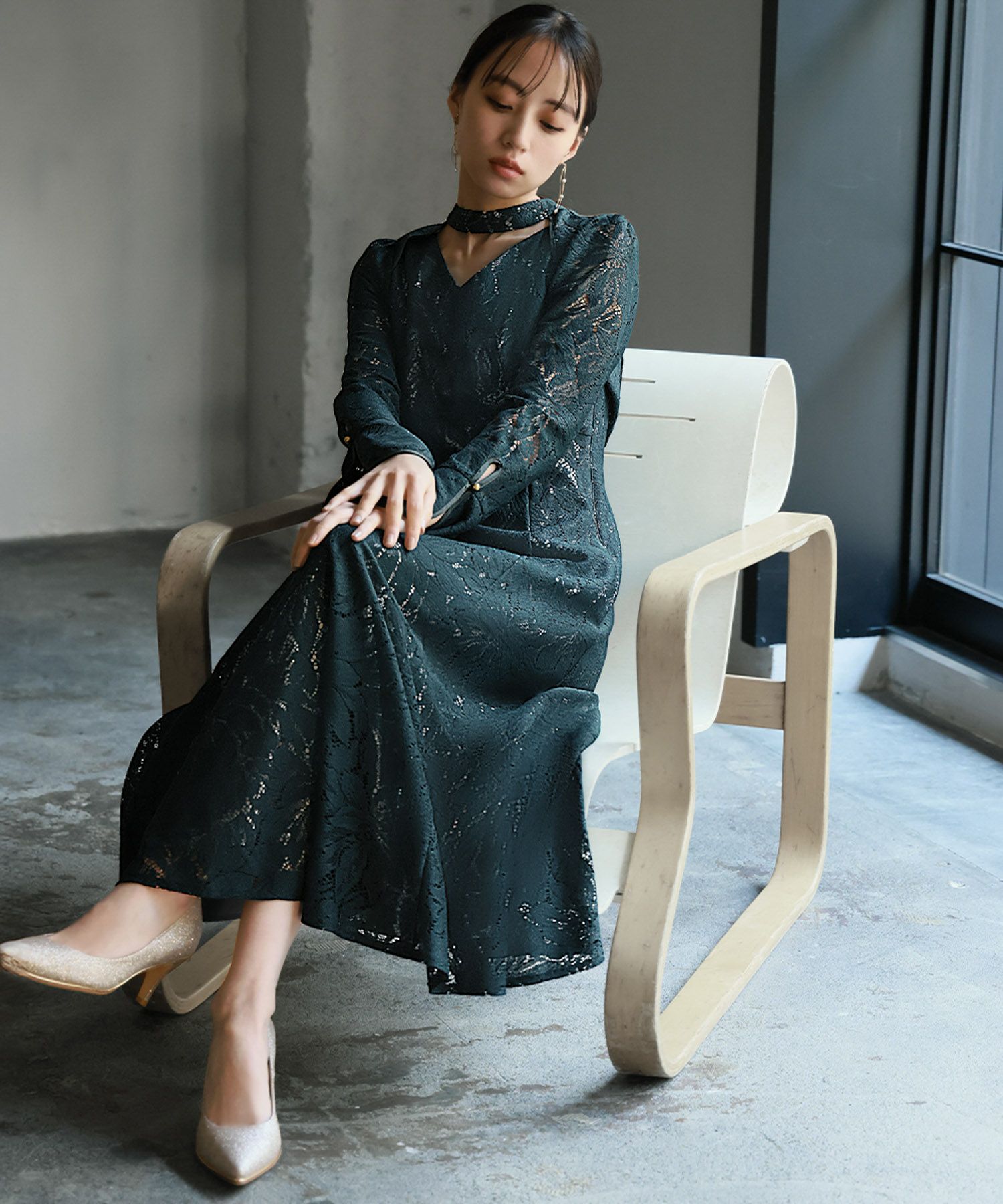 ANDRESD バックオープン ワンピース パーティー ドレス オケージョン 結婚式・お呼ばれ対応 | バックオープンワンピースドレス - パーティー