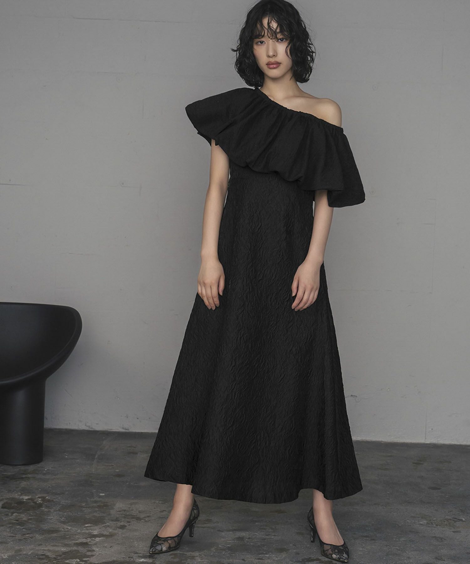 結婚式・お呼ばれ対応 | バルーンオフショルダーワンピースドレス