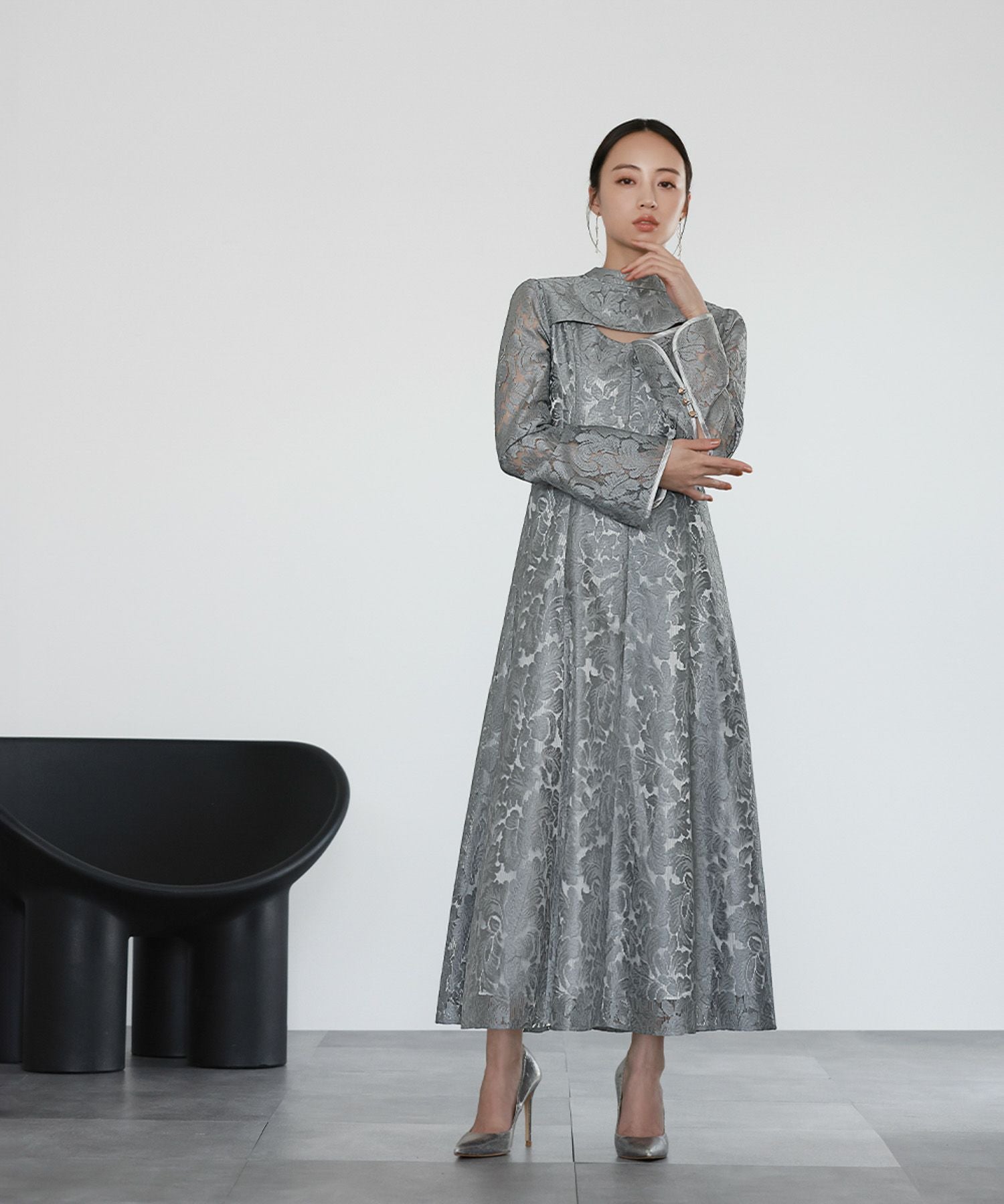 結婚式・お呼ばれ対応 | スタンドカラー総レースワンピース 結婚式・お呼ばれ対応 | スタンドカラー総レースワンピース
