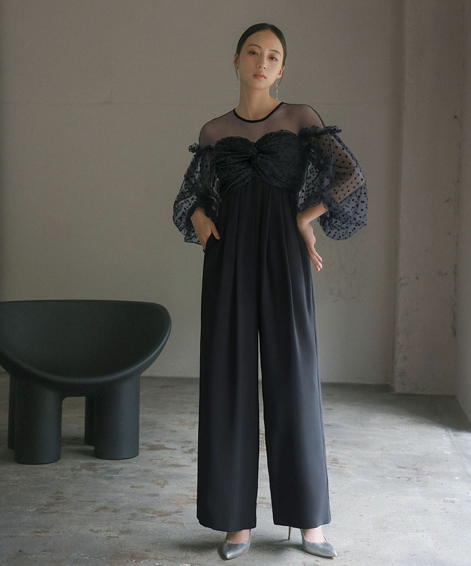 結婚式・お呼ばれ対応 | ドットオールインワンパンツドレス