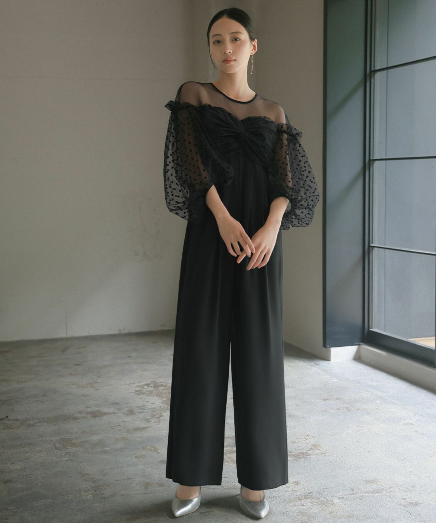 結婚式・お呼ばれ対応 | ドットオールインワンパンツドレス