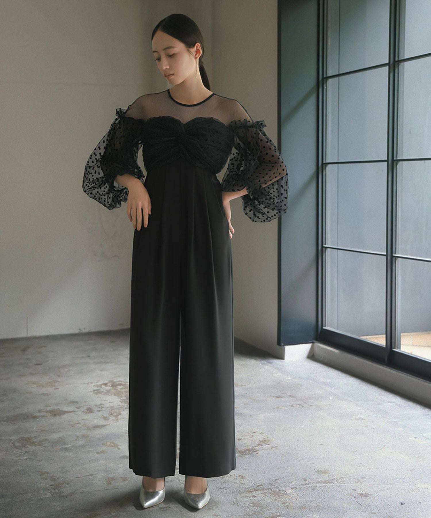 結婚式・お呼ばれ対応 | ドットオールインワンパンツドレス