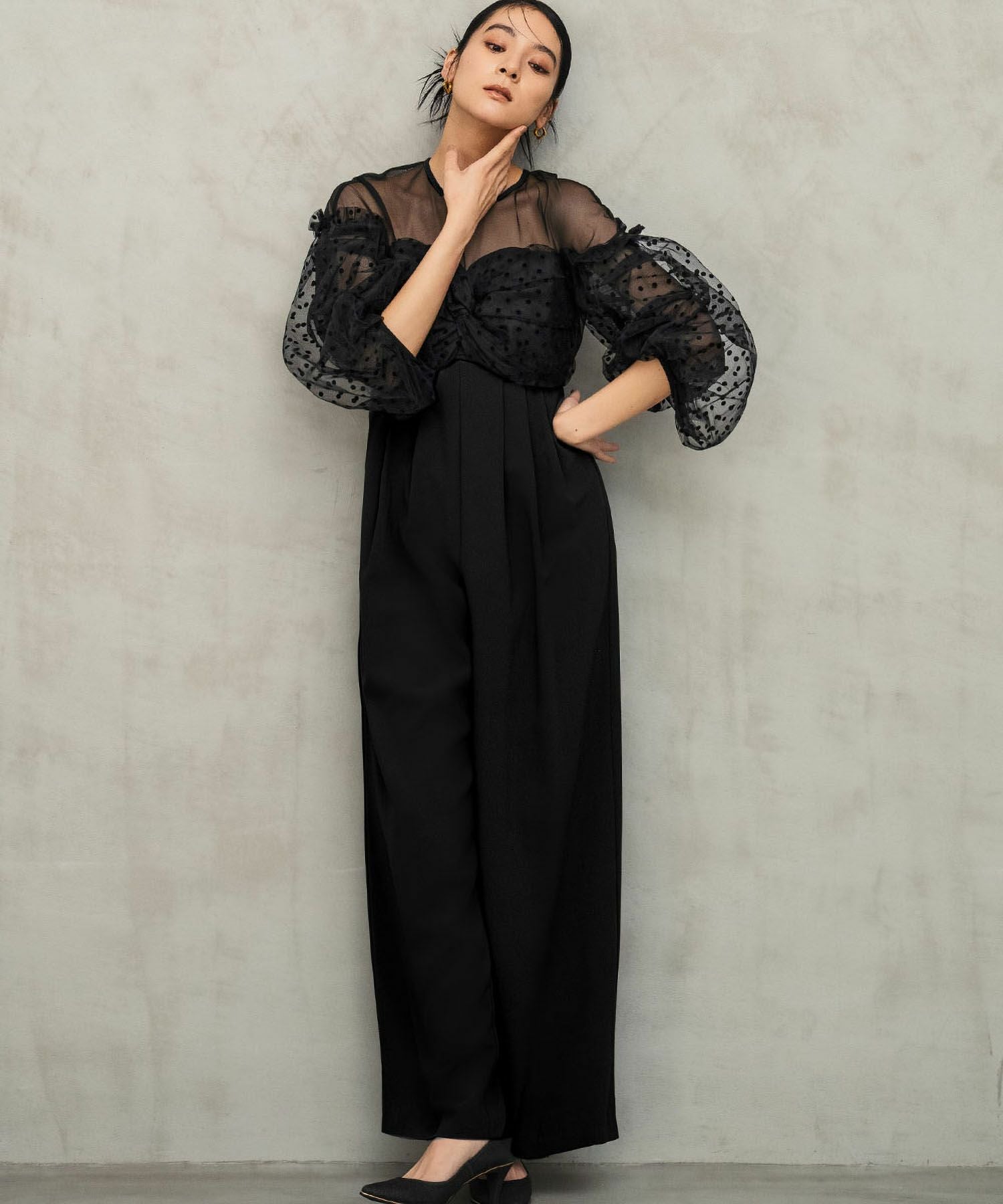 結婚式・お呼ばれ対応 | ドットオールインワンパンツドレス