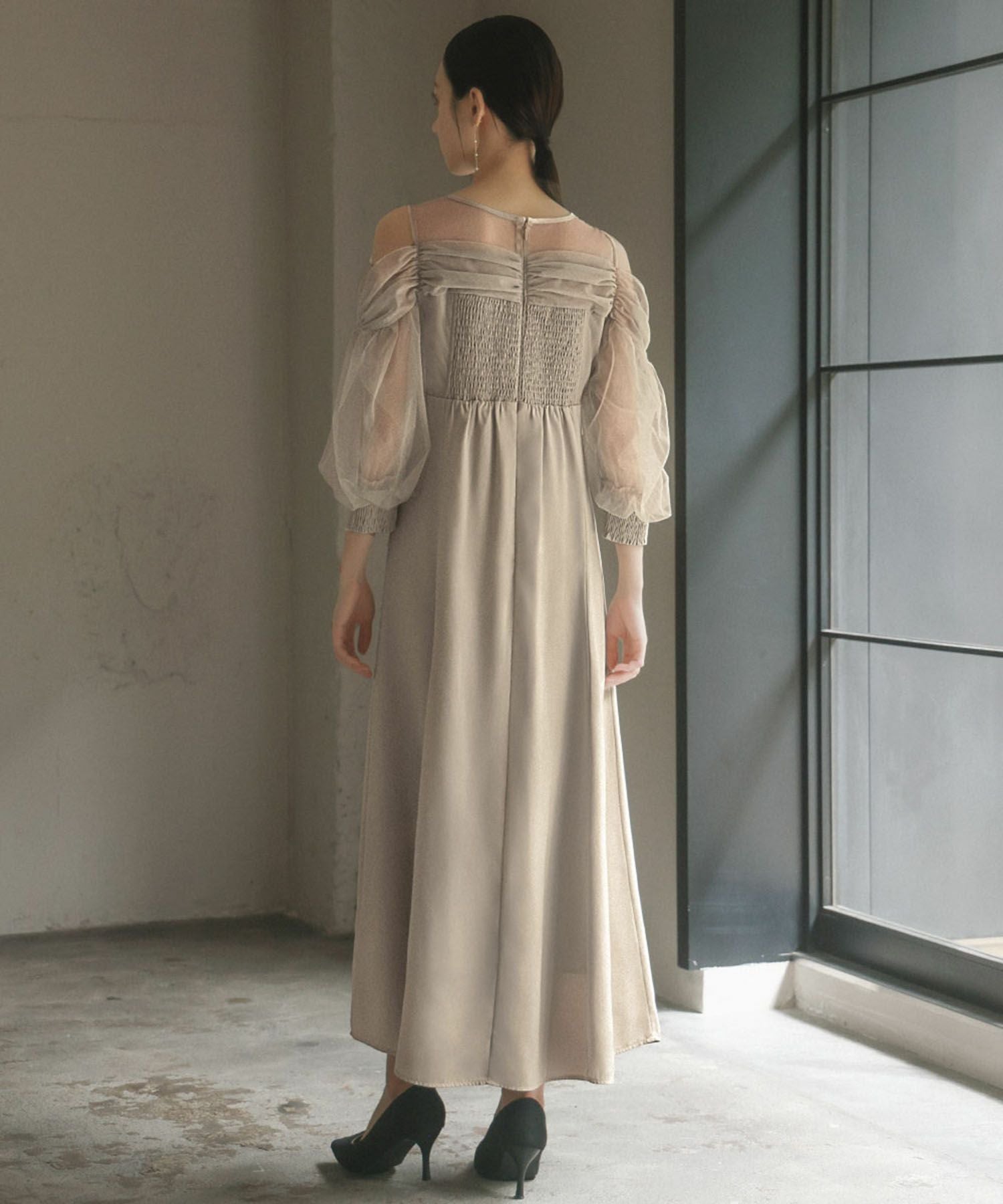 結婚式・お呼ばれ対応 | オープンショルダーワンピースドレス