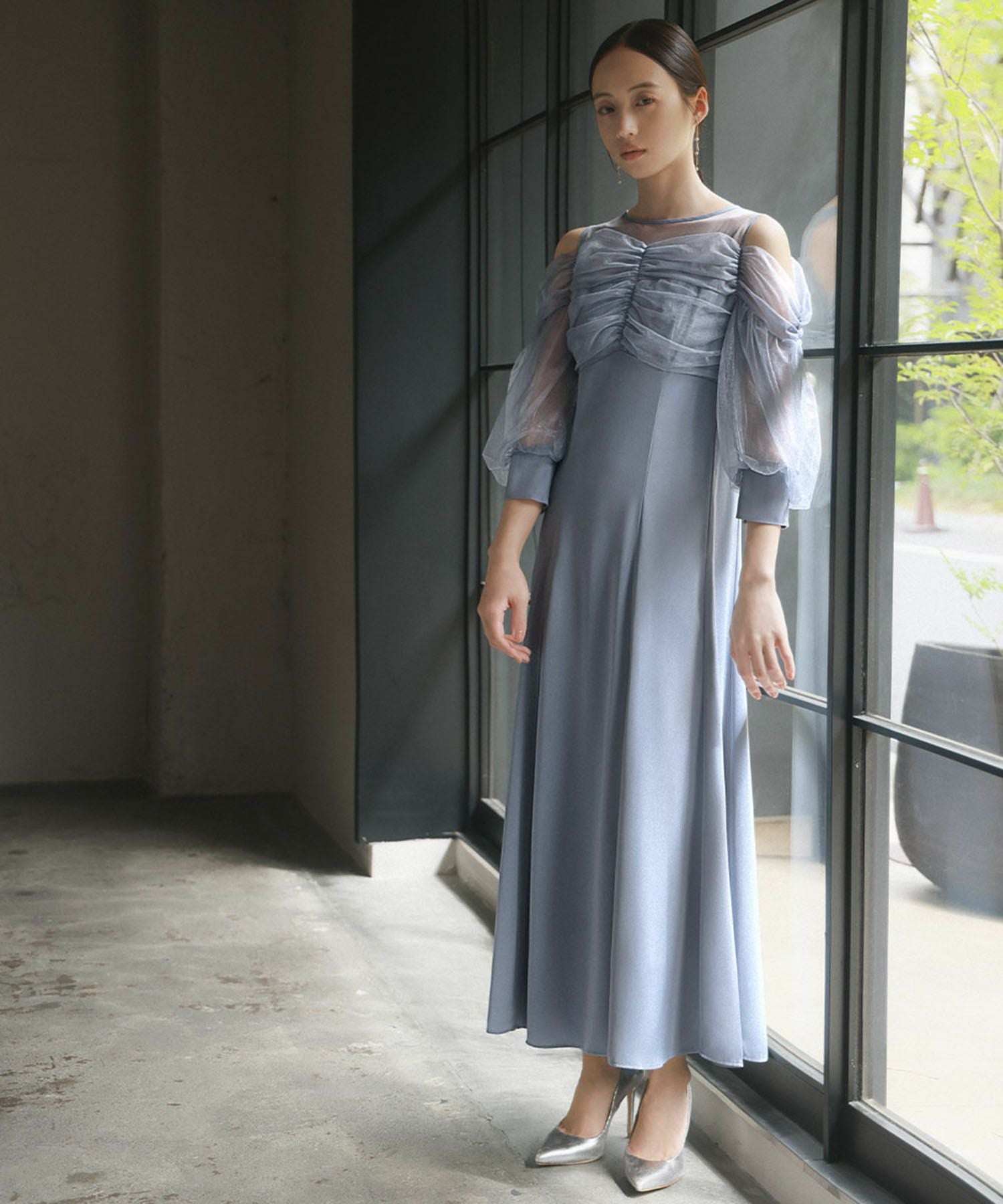 結婚式・お呼ばれ対応 | オープンショルダーワンピースドレス