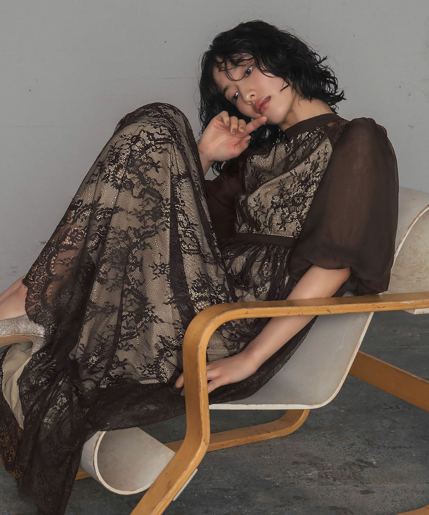 結婚式・お呼ばれ対応 | 総レースロング丈パーティードレス