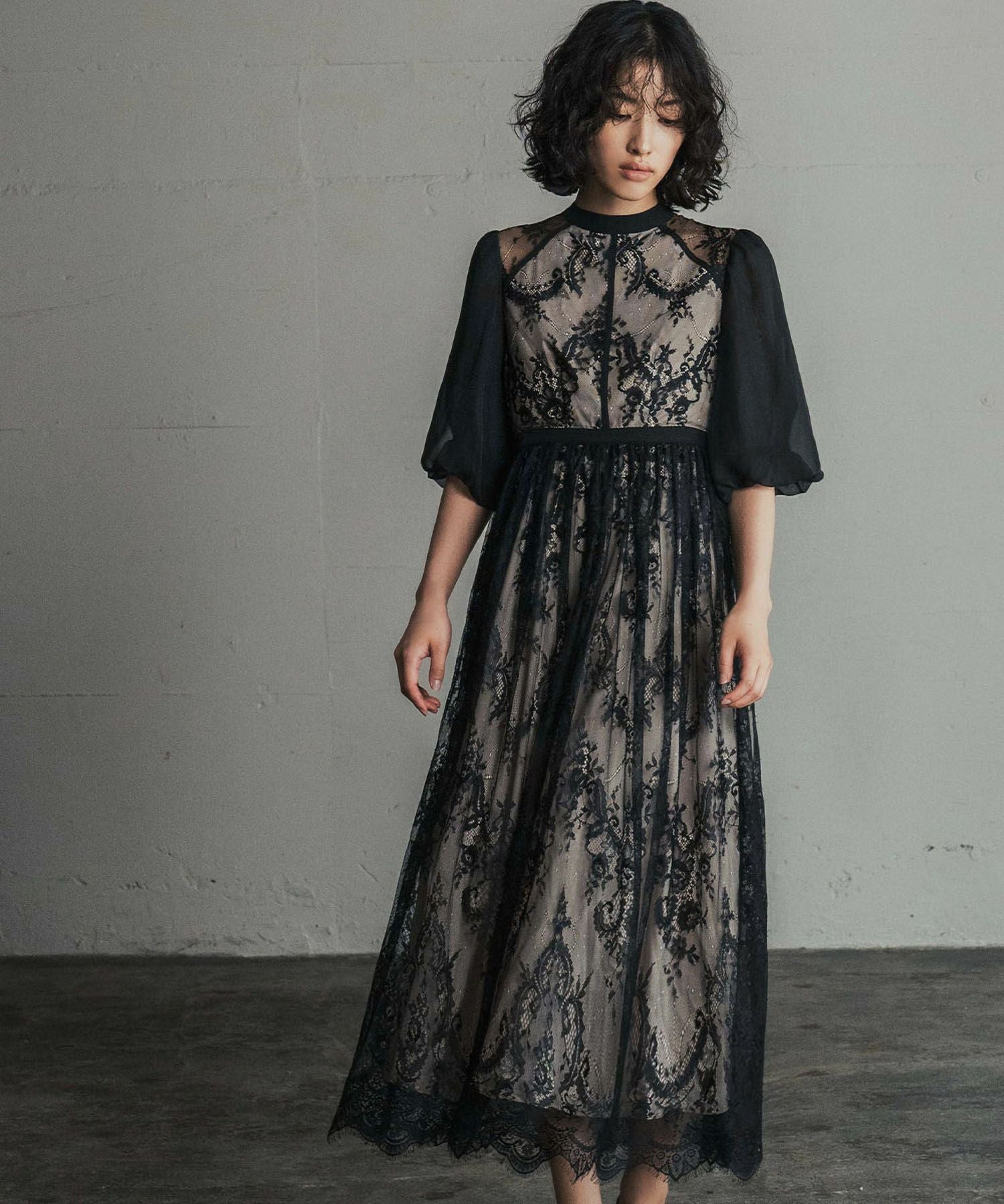 結婚式・お呼ばれ対応 | 総レースロング丈パーティードレス