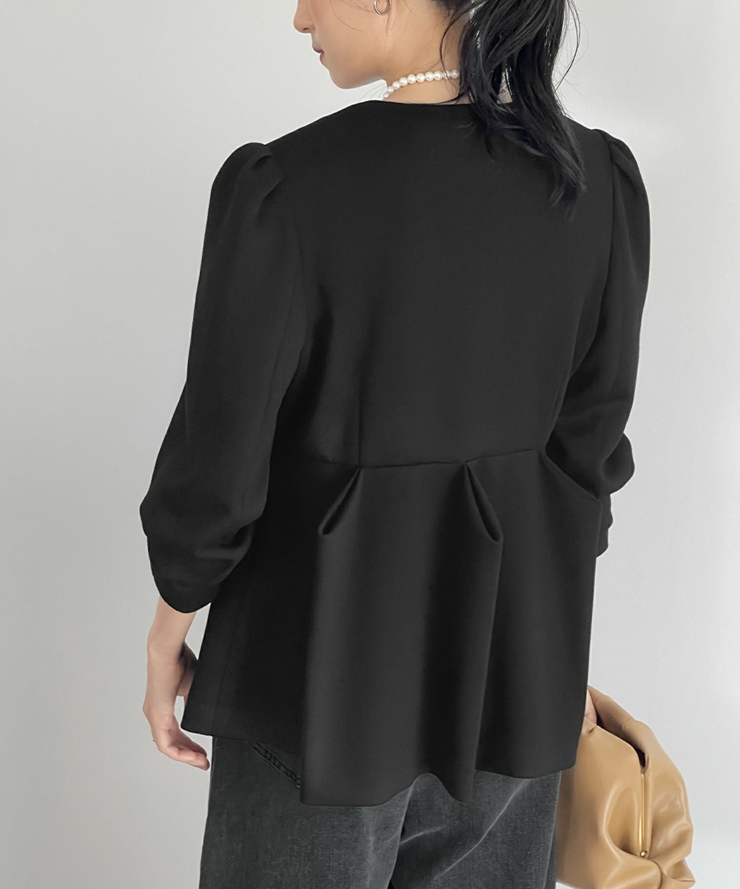 デイリー・カジュアル対応 | ダンボールニットペプラムジャケット