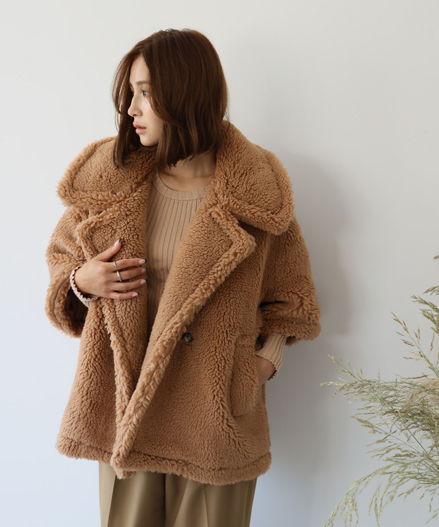 ELFRANK(エルフランク)オーバーサイズフェイクファーボアコート　美品 エルフランク ELFRANK 【CLASSY 2月号掲載】オーバーサイズフェイク