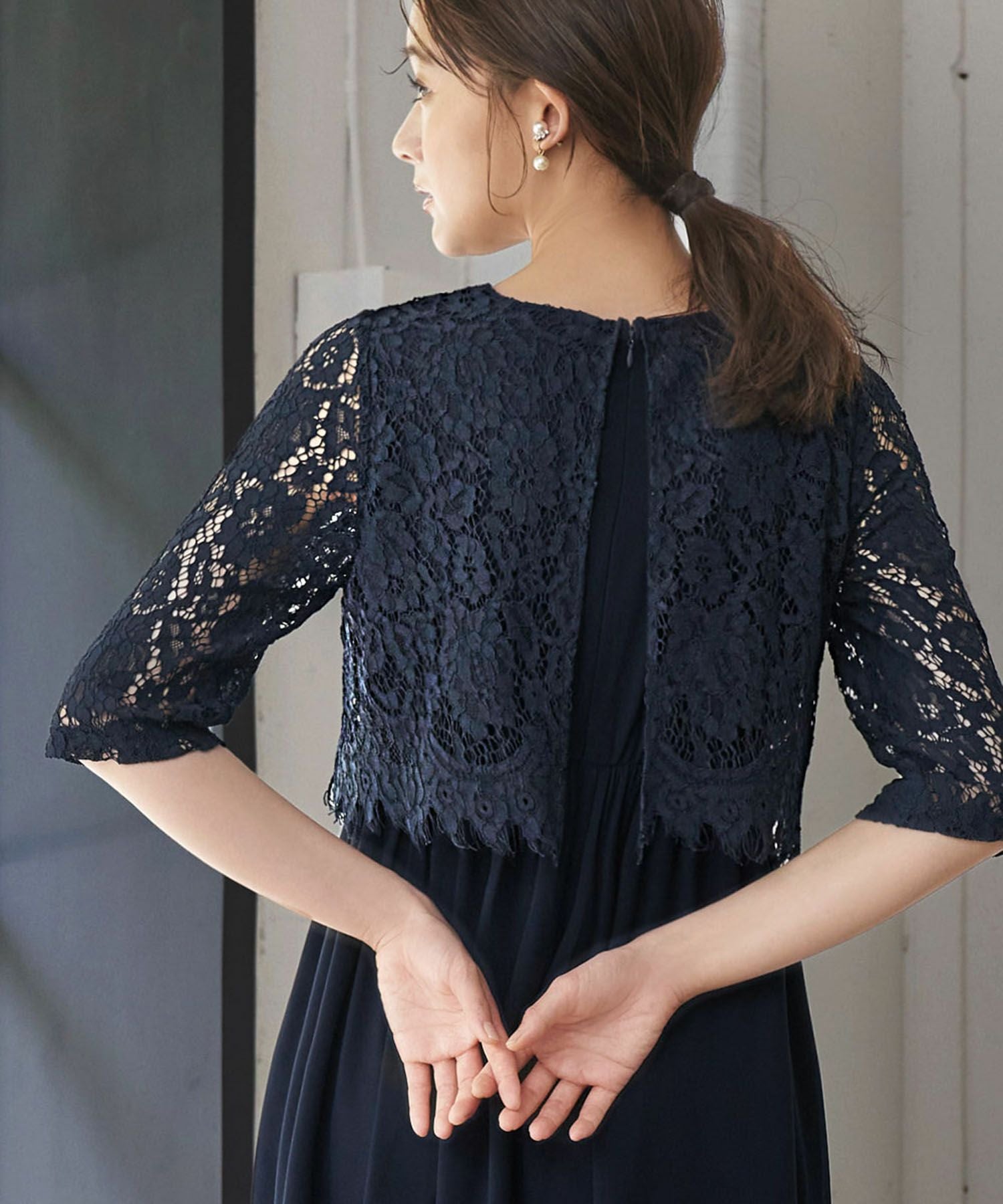 結婚式・お呼ばれ対応 | レースドッキング風パーティードレス