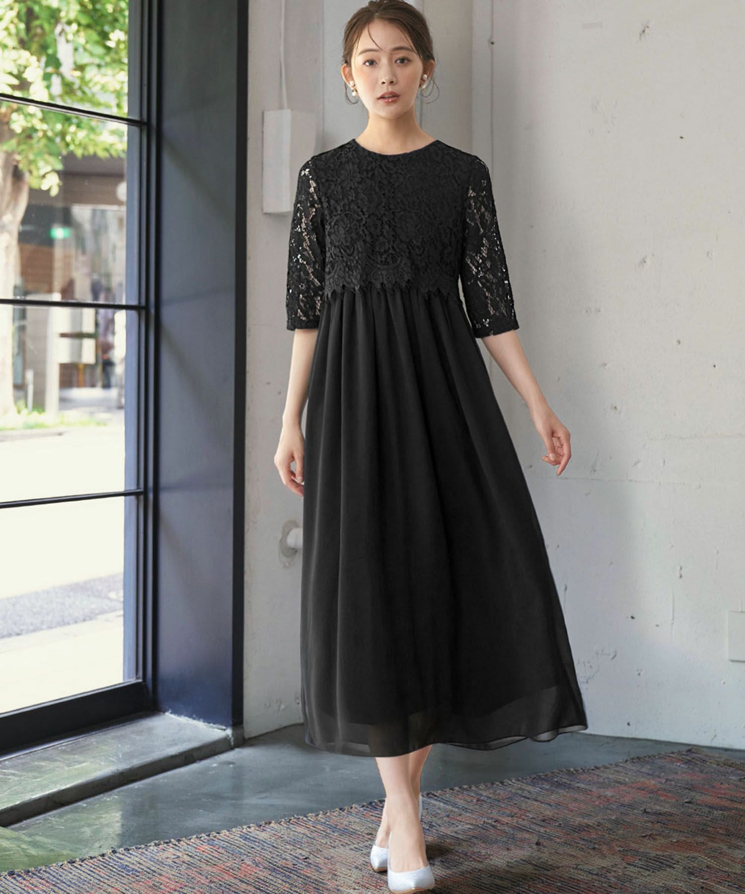 結婚式・お呼ばれ対応 | レースドッキング風パーティードレス