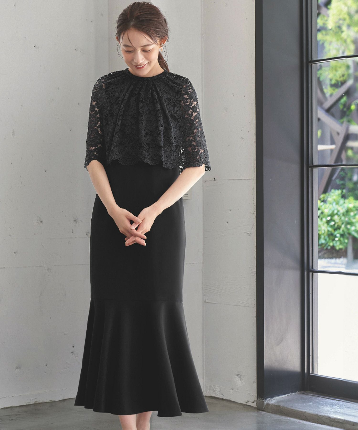 結婚式・お呼ばれ対応 | ケープスリーブパーティードレス - パーティー