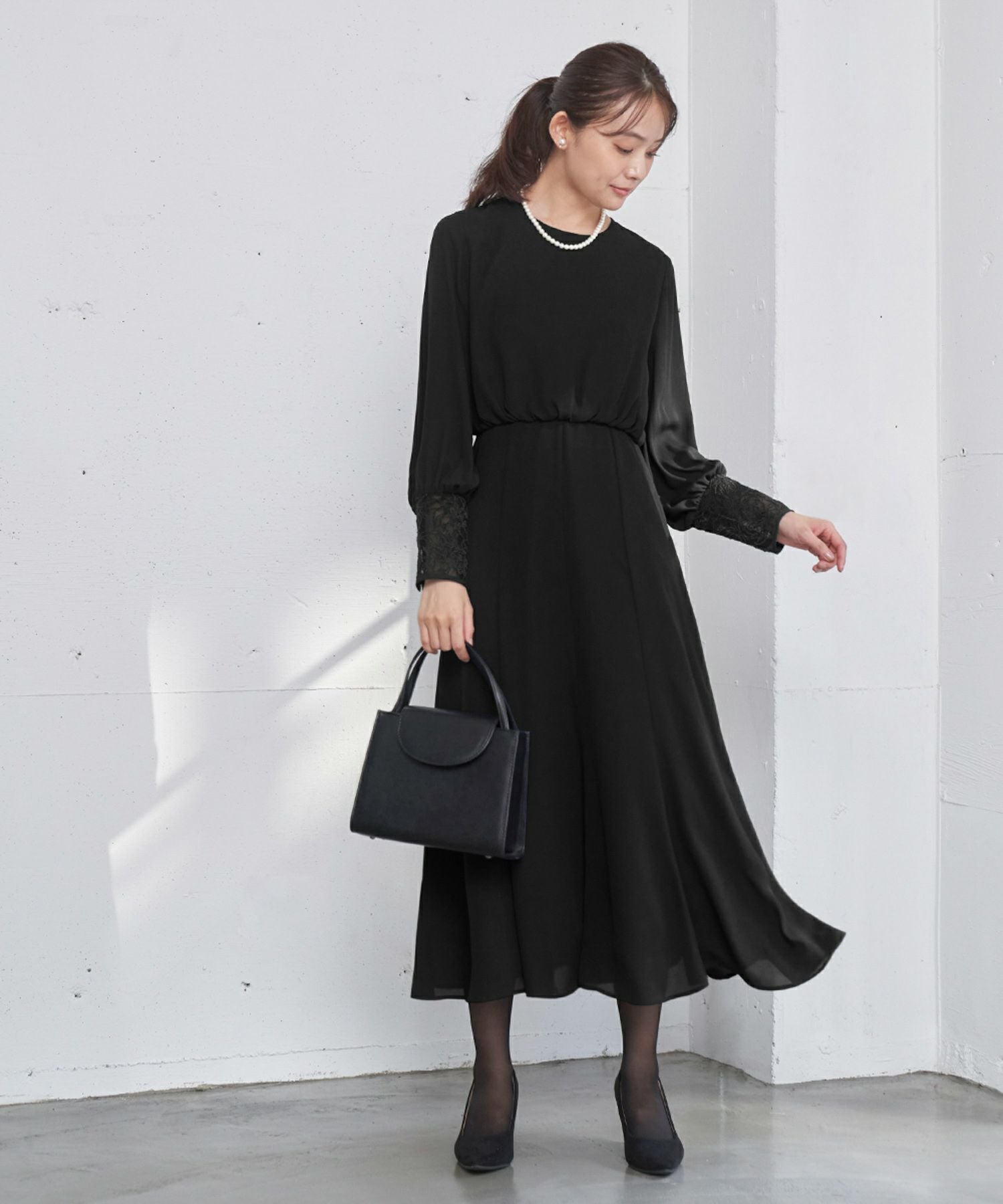 入学式・卒業式・七五三対応 | レースカフスマーメイドワンピース