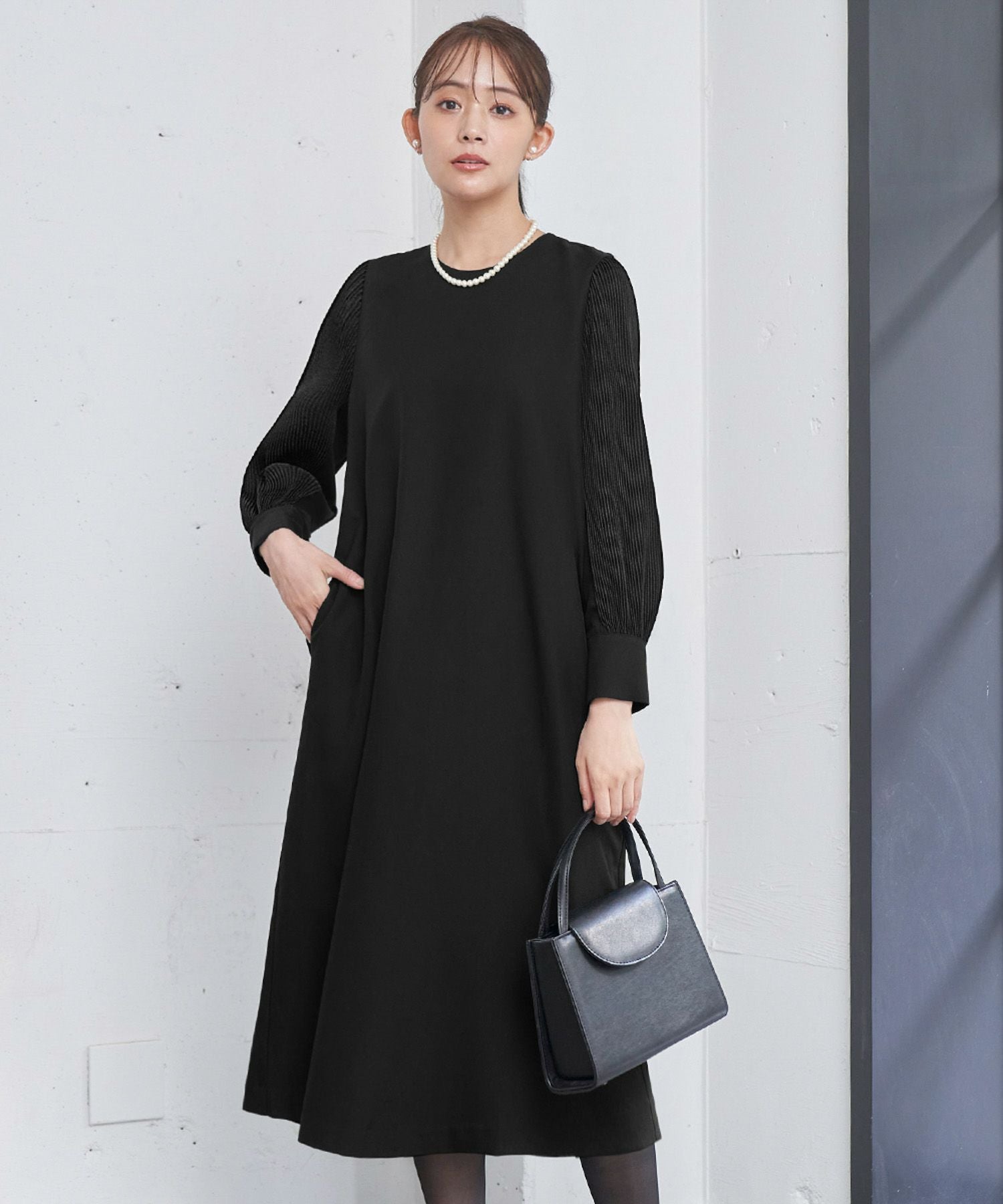 入学式・卒業式・七五三対応 | プリーツスリーブIラインワンピース