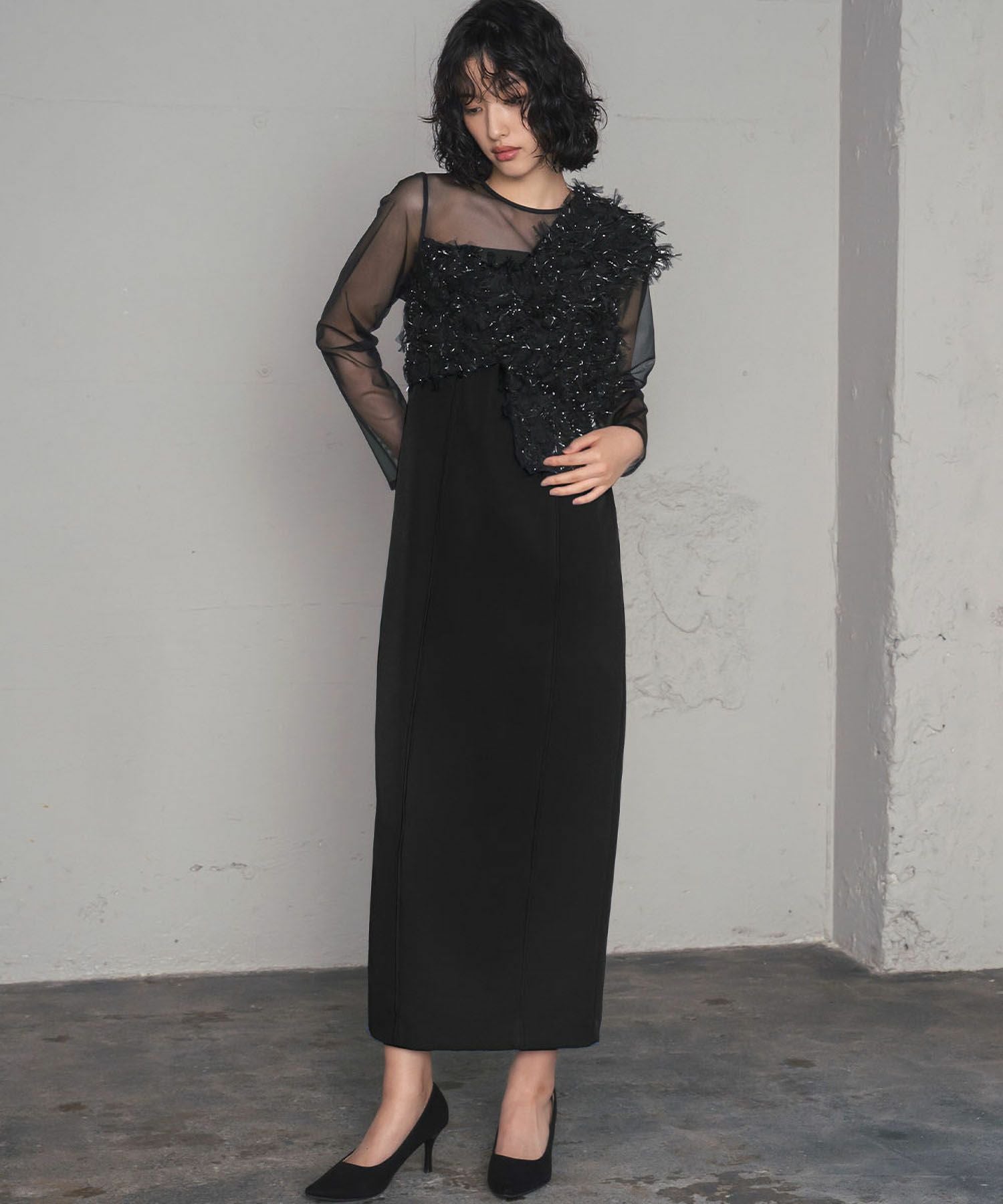 glitter shaggy dress フリンジパーティードレス 結婚式・お呼ばれ対応 | フリンジグリッターパーティードレス