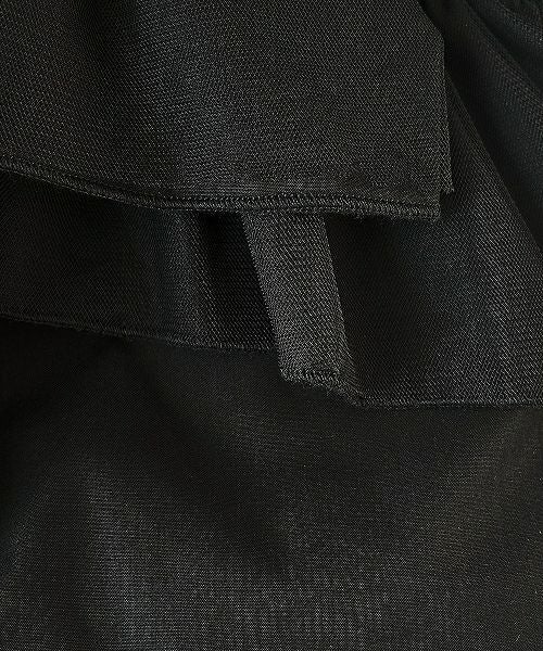 希少品 HEIHEI 黒 フリル バルーンスリーブ トップス デイリー・カジュアル対応 | バルーンスリーブフリルカットソー