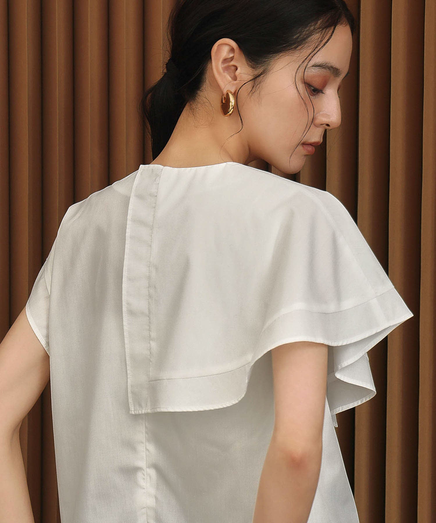 デイリー・カジュアル対応 | ストライプアシンメトリーブラウス