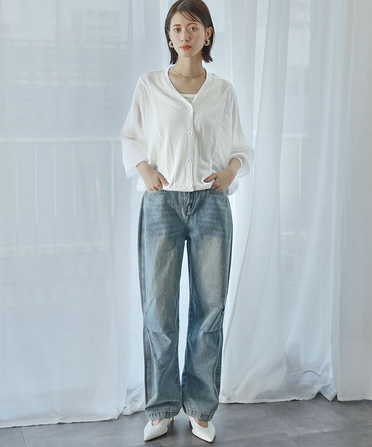 身長：166cm　着用サイズ：FREE　B：72 / W：59 / H：82