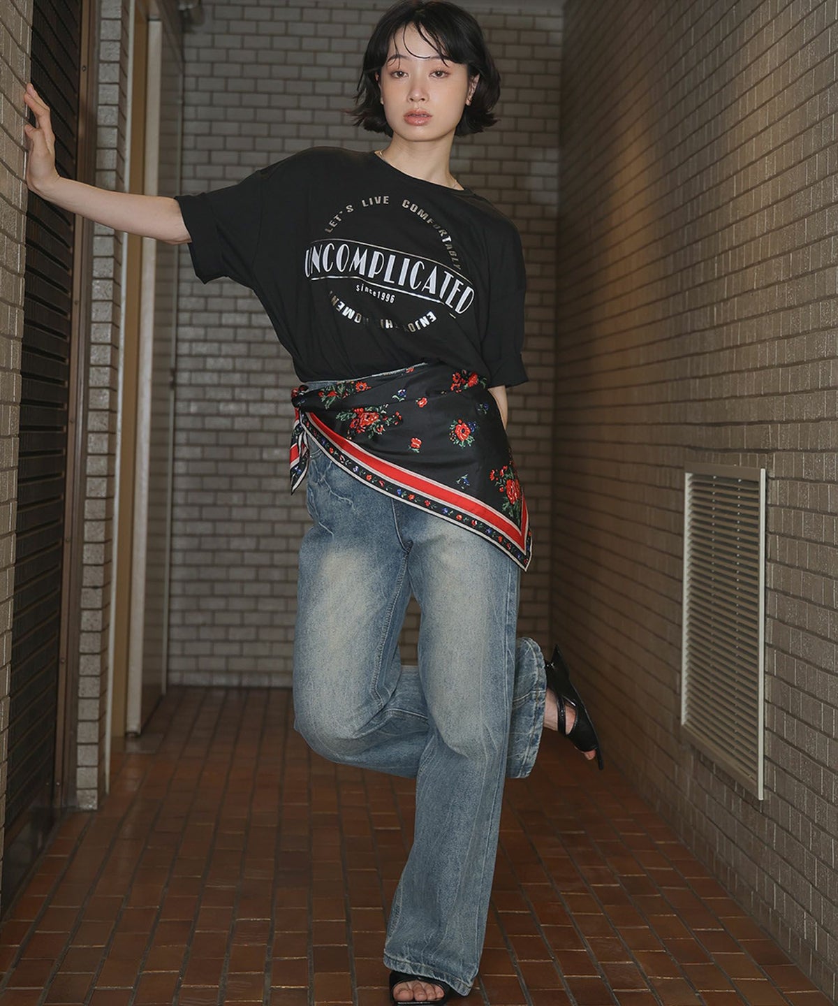 身長：157cm　着用サイズ：FREE　B：82 / W：63 / H：87