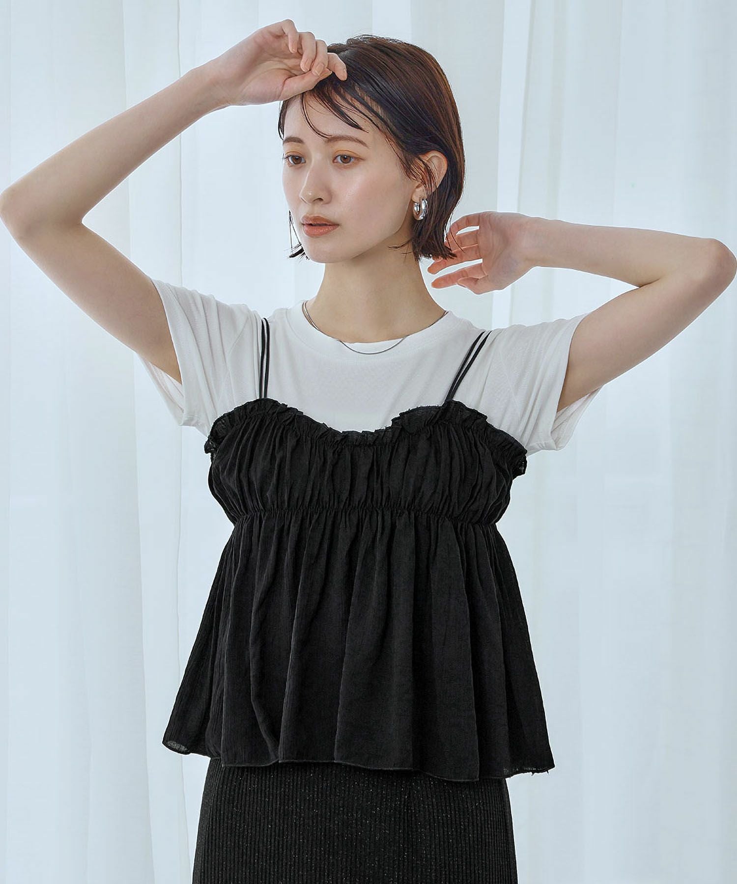デイリー・カジュアル対応 | シフォンキャミソール&Tシャツ