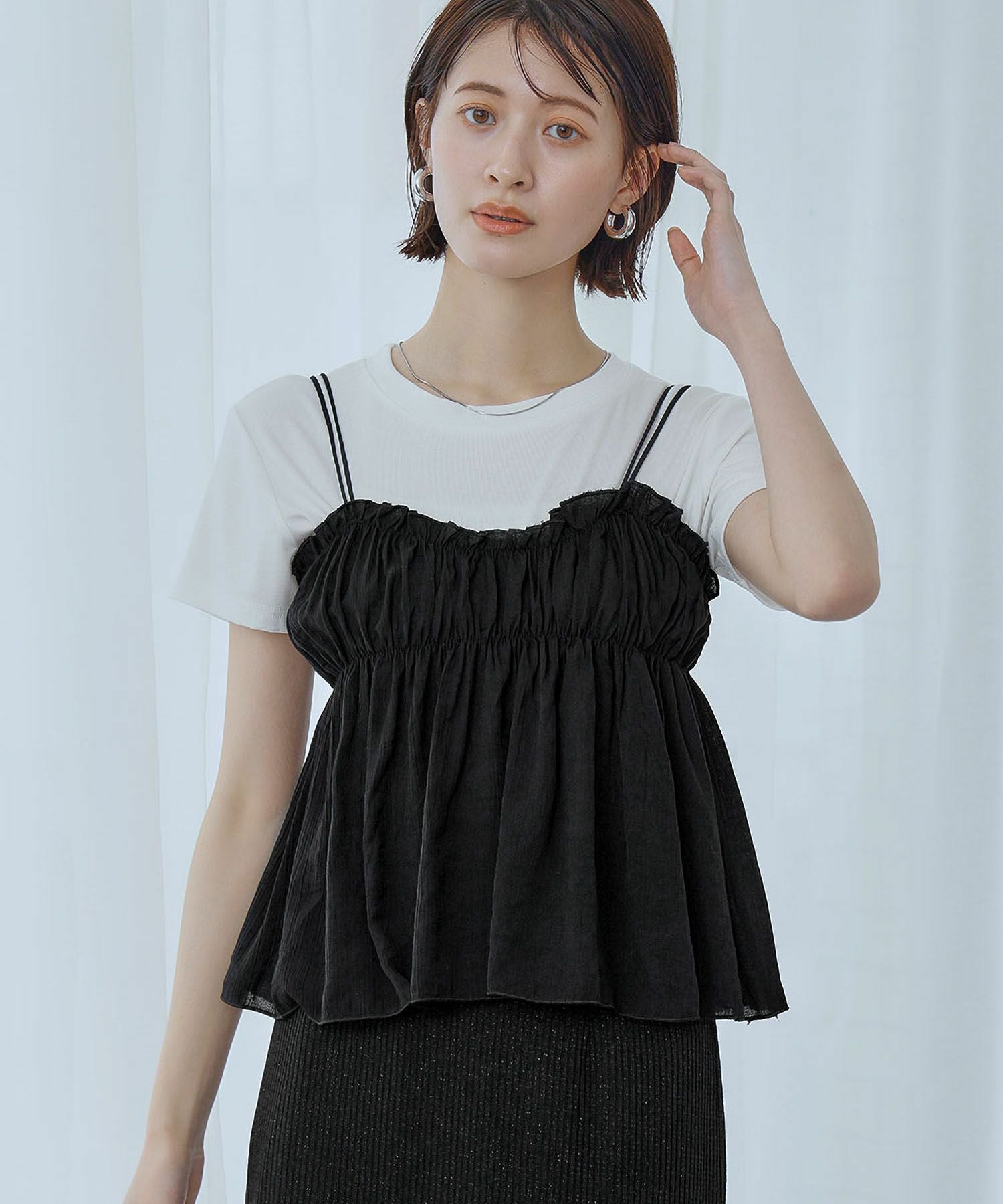 デイリー・カジュアル対応 | シフォンキャミソール&Tシャツ