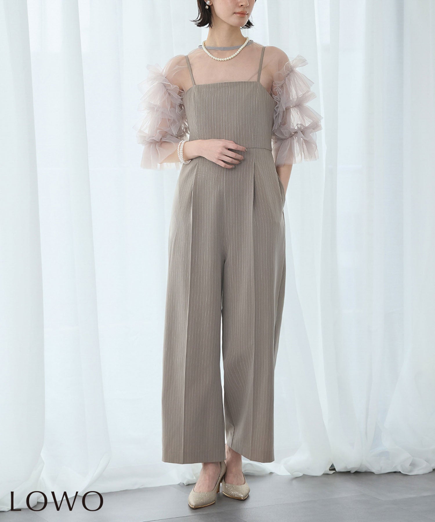 結婚式・お呼ばれ対応 | チュールボリュームスリーブトップス