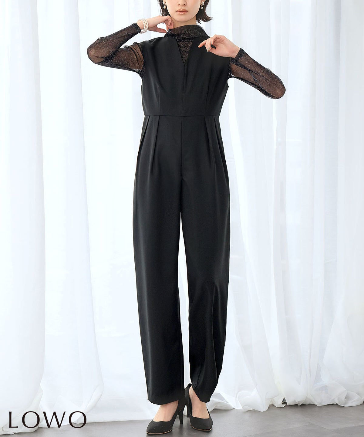 身長：166cm 着用サイズ：FREE B：72 / W：59 / H：82