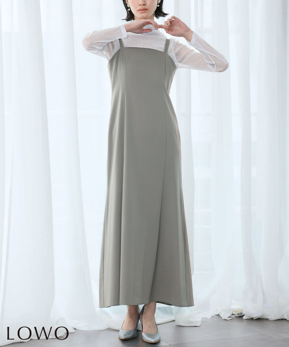身長：166cm 着用サイズ：FREE B：72 / W：59 / H：82
