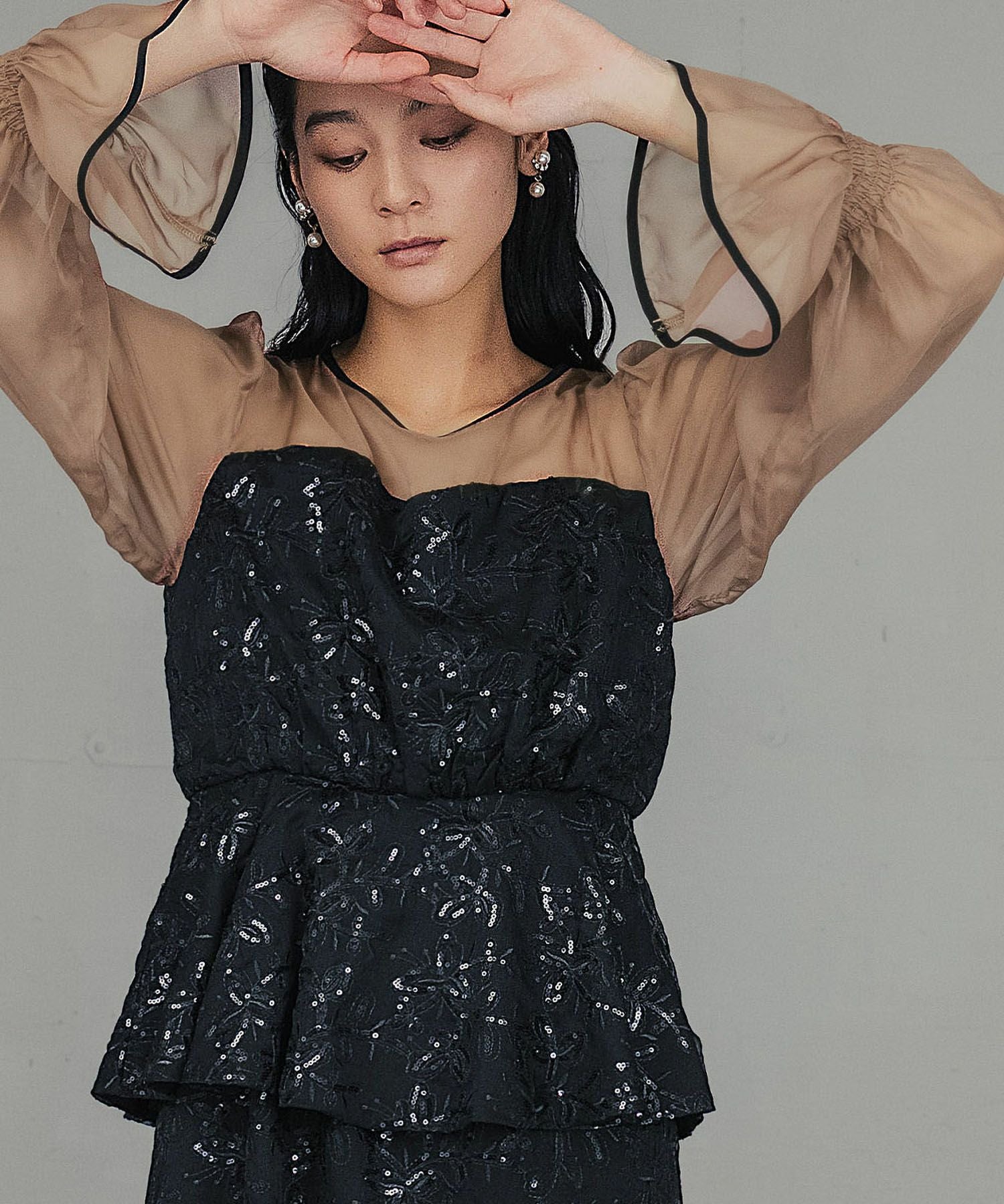 結婚式・お呼ばれ対応 | スパンコール&花柄パーティードレス