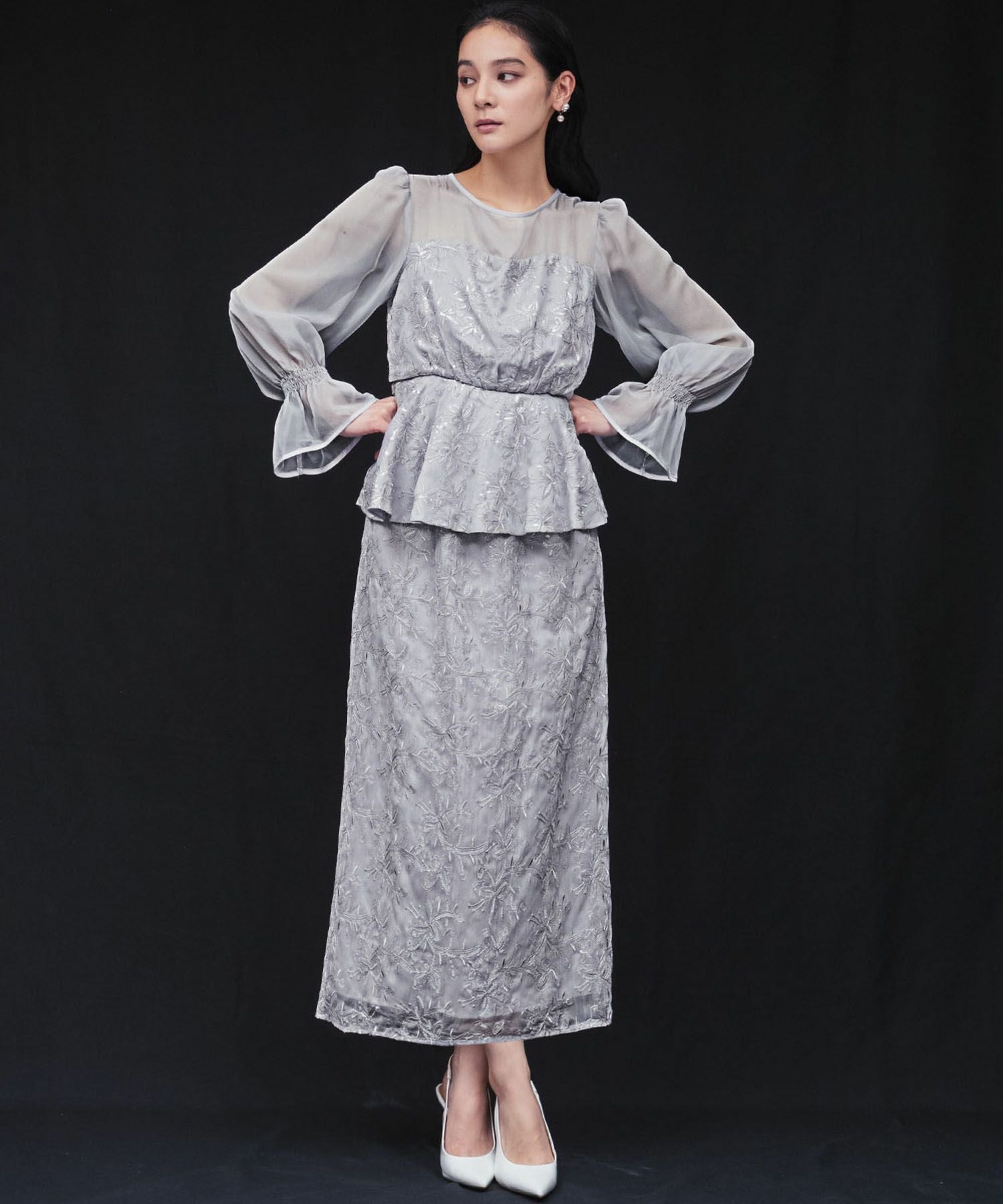 結婚式・お呼ばれ対応 | スパンコール&花柄パーティードレス