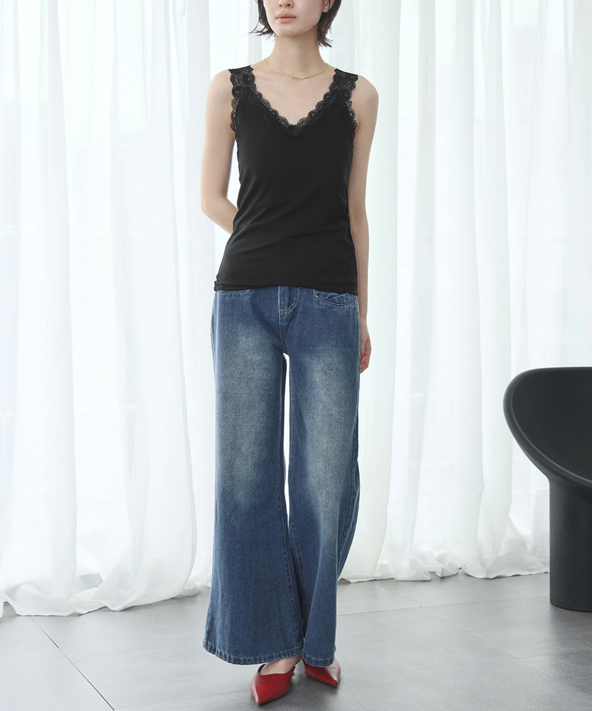 身長：166cm　着用サイズ：FREE　B：72 / W：59 / H：82